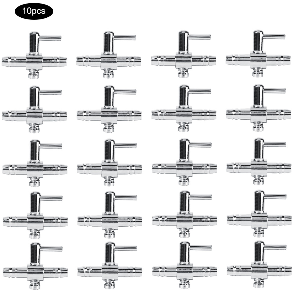 10PCS Stainless Steel Controller Aquarium Oxygen Pump Air Volume Adjustment Valve Check Fish Tank Accessory