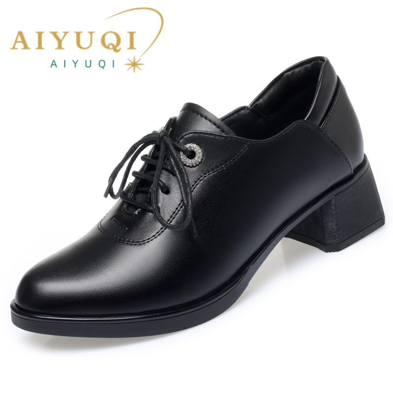 Office AIYUQI Spring 2024 New Large Size Dress Round Toe Lace-up New Business Formal Women Shoes 271a