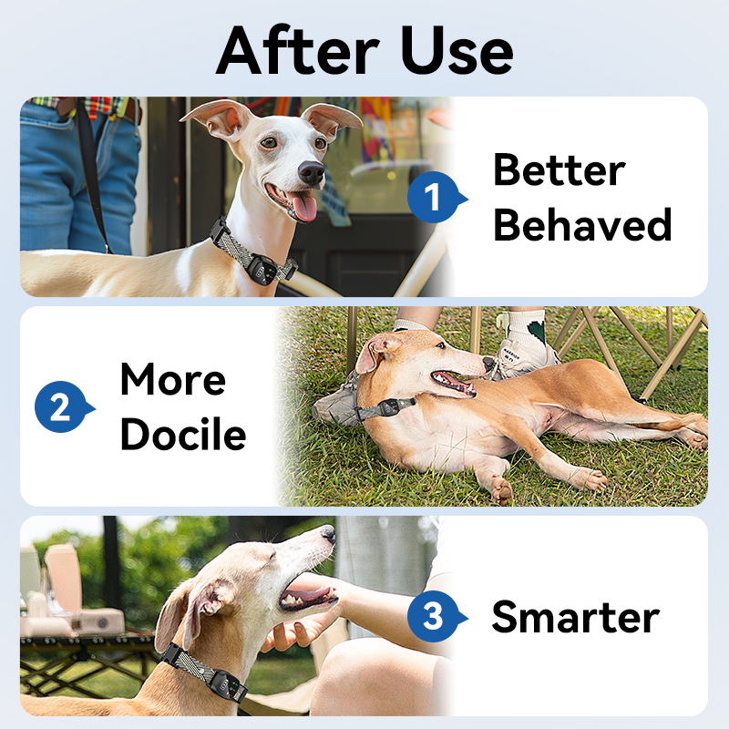 ROJECO Electric Dog Training Collar Smart Dog Anti Barking Collar Rechargeable Pet Trainer for Dog Bark Stopper with Vibration