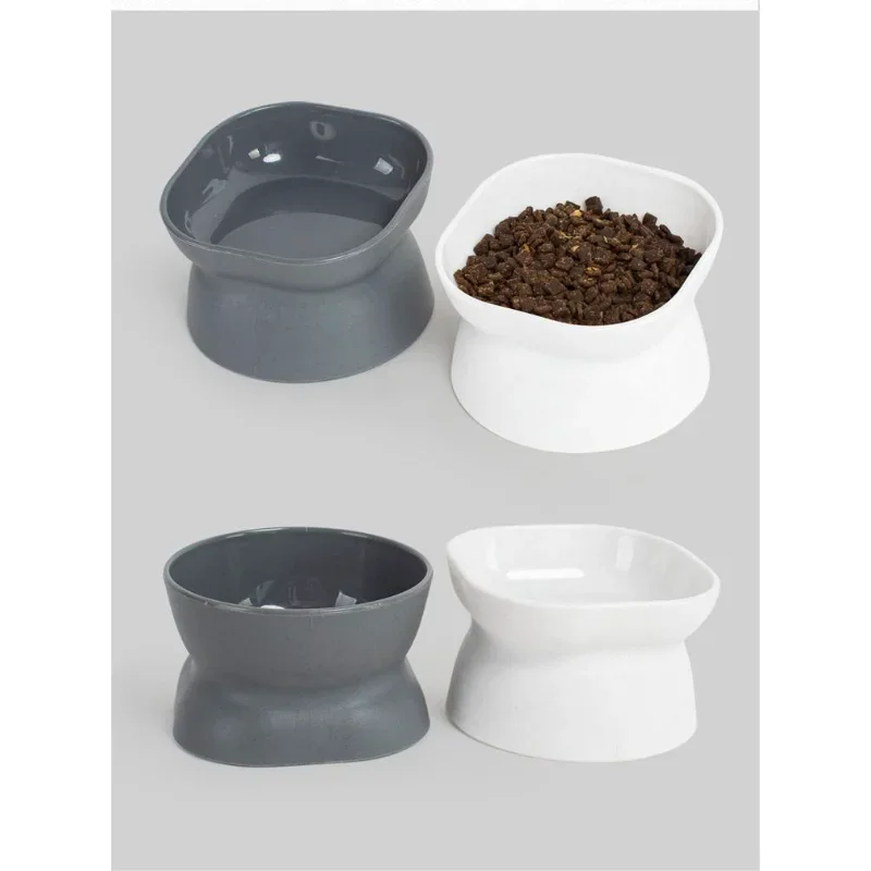 Stress Free Cat Food Bowl Tilted Heightened Cat Bowl Non-Slip Protection Pet Spine Double-Sided Bowl Can Be Used In Dishwasher