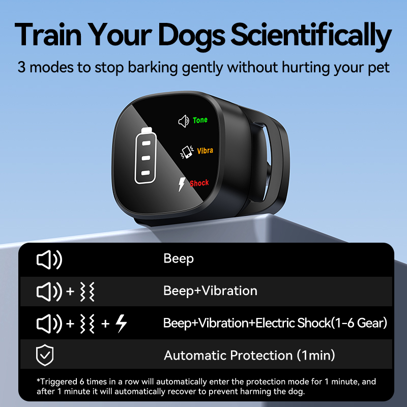 ROJECO Electric Dog Training Collar Smart Dog Anti Barking Collar Rechargeable Pet Trainer for Dog Bark Stopper with Vibration