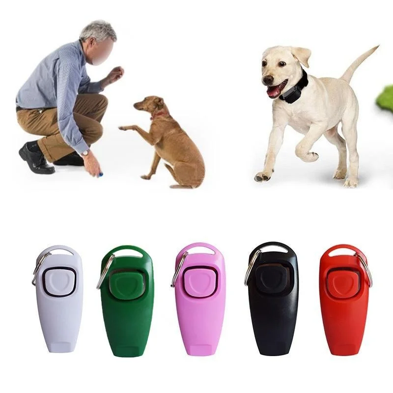 Portable Dog Training Whistle Clicker Pet Dog Training Supplies with Key Ring Pet Supplies