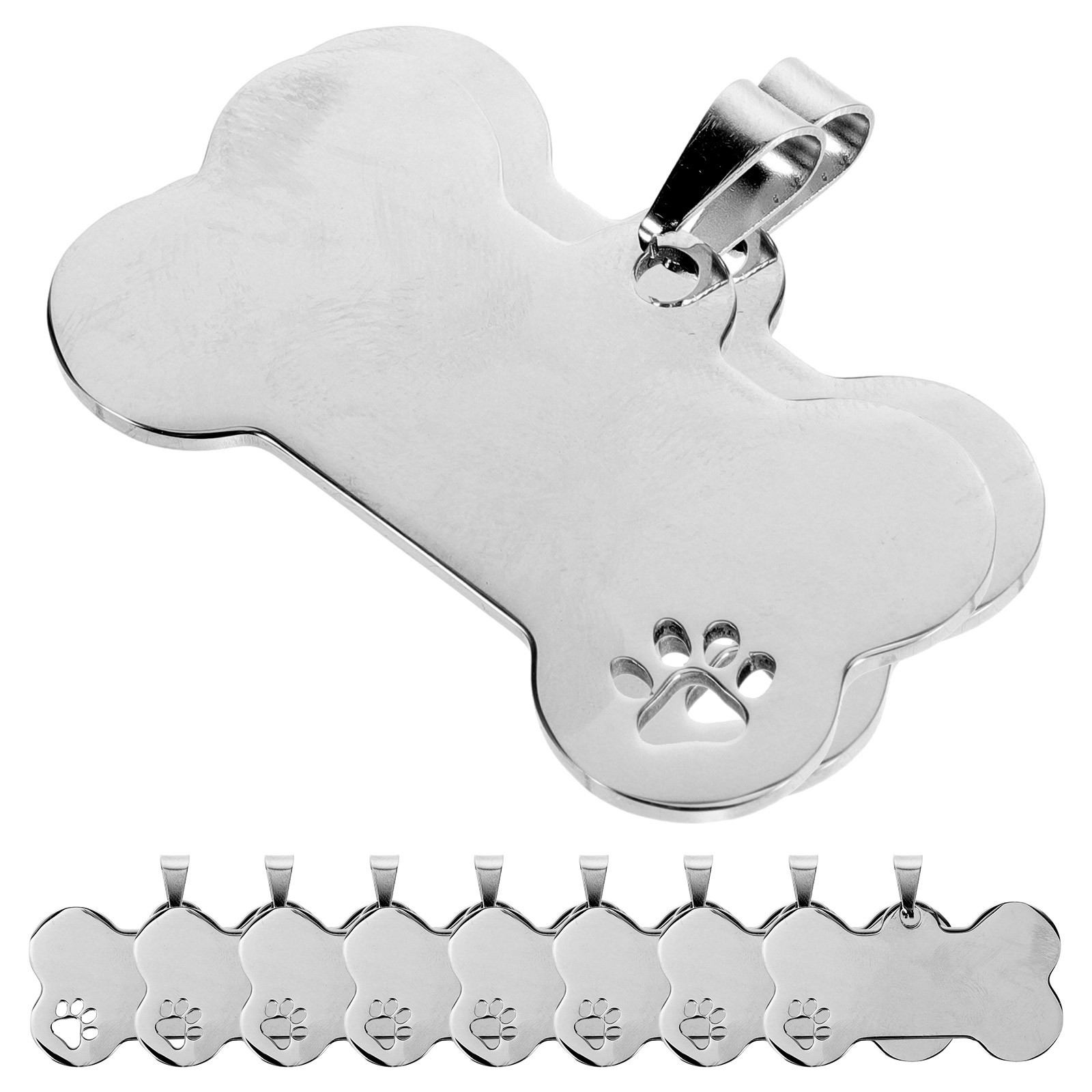 10 Pcs Dog Tag Label Engraved for Pets Name Tags Personalized Id Small
