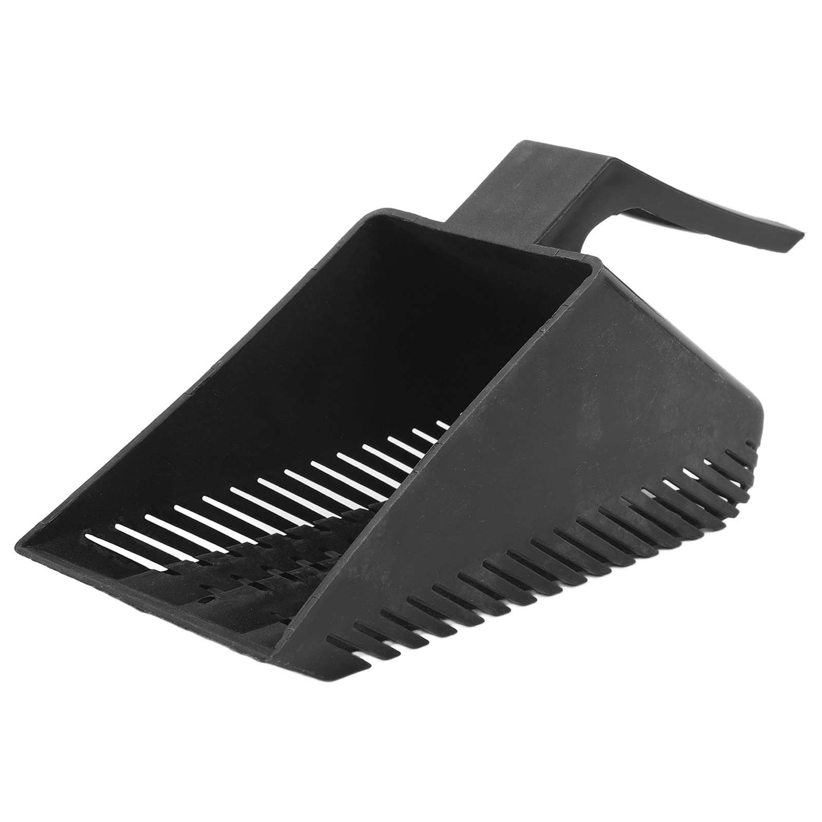 Gravel Strainer Shovel Clean Tool Plastic Aquarium Fish Sand Shovel Black Strong Construction Rounded Corner for Aquarium
