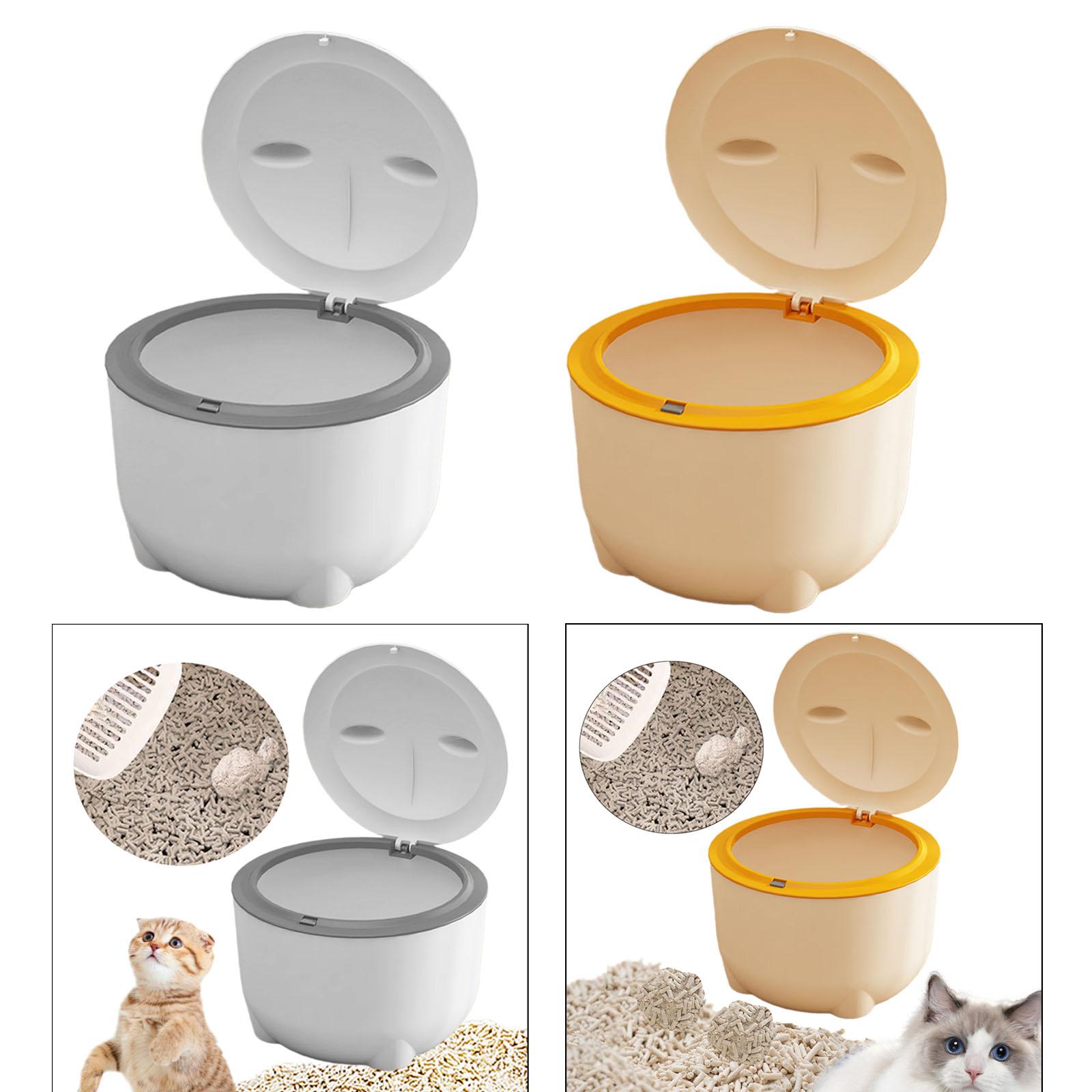 Hooded Cat Litter Bin with Lid Portable Fully Enclosed Cat Toilet Dog Poop Trash Can for Cats Small Animals Pet Accessories