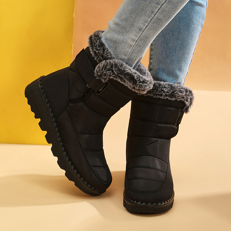 Plus Size 44 Waterproof Snow 2023 Warm Thick Plush Winter Ankle Boots Women Non Slip Platform Cotton Padded Shoes