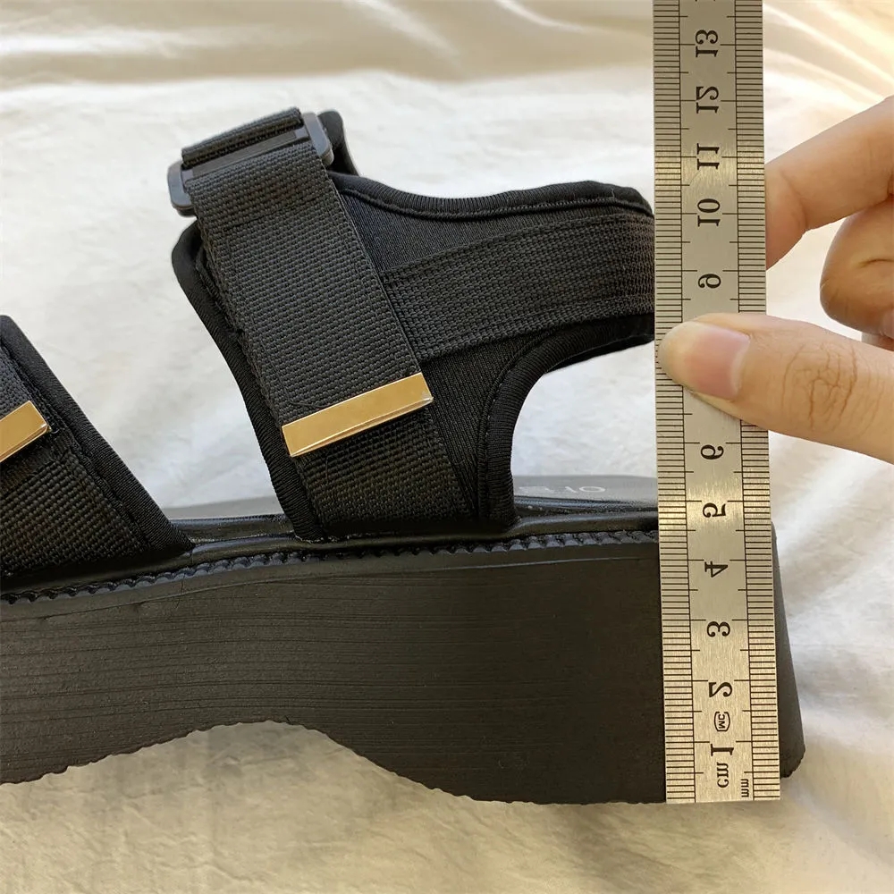 New 2024 Summer woman Ladies New Thick-Soled Slopes Magic Paste Muffins shoes platform Casual Roman Sports Sandals