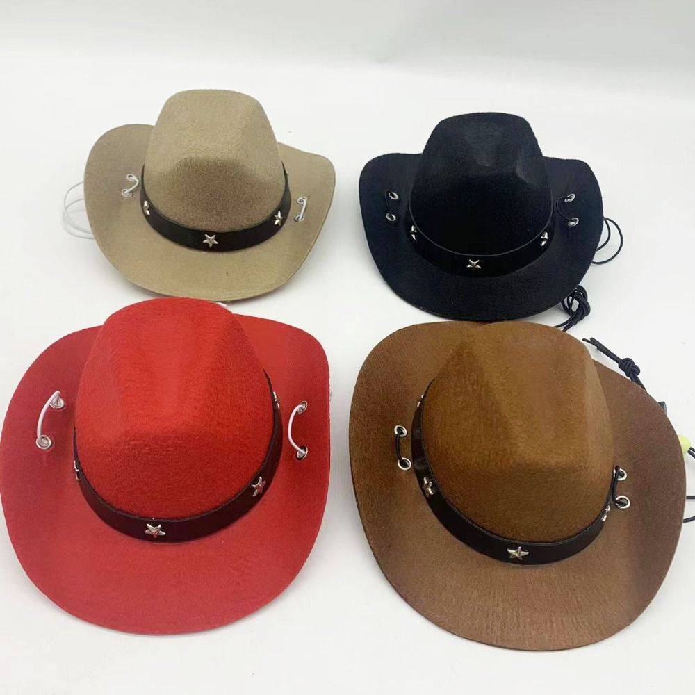 Funny Summer Pet Dog Hat Dog Cowboy Hats Dogs Cat Outdoor Hats Caps For Dogs Cats Adjustable Headwear Pet Accessories Photo Prop