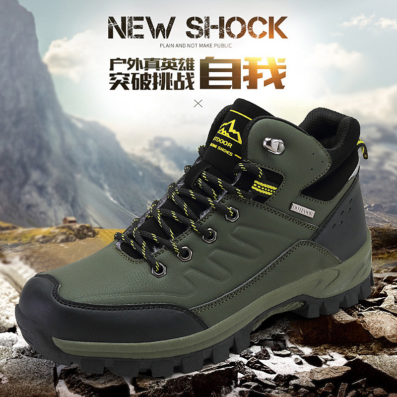 Brand Winter Men Snow Boots Warm Plush Men's Boots Waterproof Leather Ankle Boots Top Quality Non-slip Men's Hiking Boots