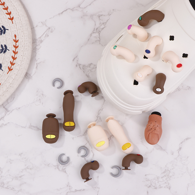 1/7pcs 3D Toe Charms For Slippers Accessories Decoration 7Pcs Funny Shoe Charms Decoration For Kids And Adults