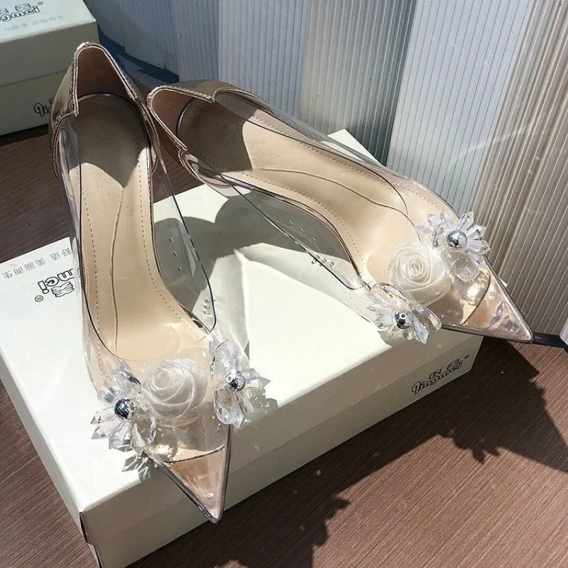 2025 new High Y2K Sier Heels Sandals Women Summer Punk Goth Pointed Toe Party Shoes Woman Metallic Thin Heeled Dress Pumps Ladies 7cc9