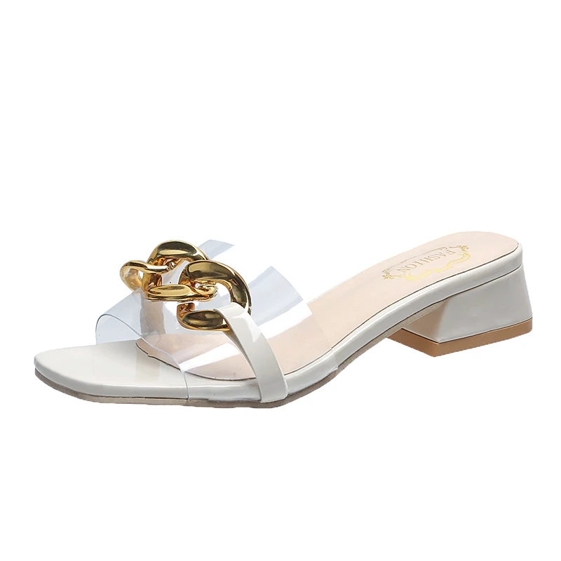 Heels High Women's Outer Wear New Fashion Slip on Women Slippers Summer Slides for Girls 521a pers d26