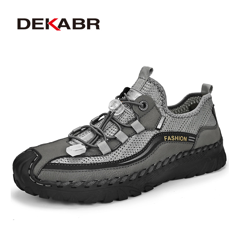 DEKABR Men's Casual Breathable Mesh Sneakers Thick Rubber Outsole Non-Slip Summer Outdoor New Fashion Men Shoes 2211
