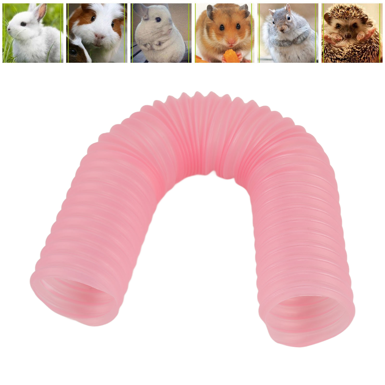 Small Animal Play Tunnel Collapsible Plastic Hideout Hamster Tube Toy For Guinea Pigs Hedgehogs