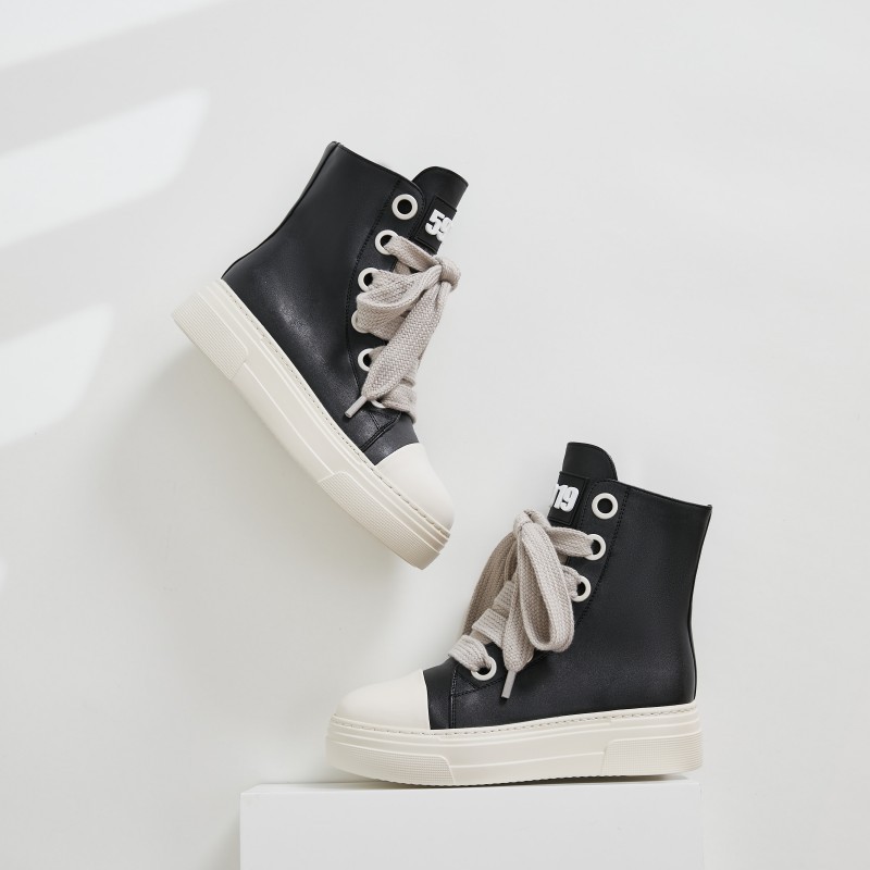 Stylish Woman Sneakers leather Shoes Gothic Punk style Trends Sports Shoe Spring Casual Sneaker Platform Fashion High Top Footwear