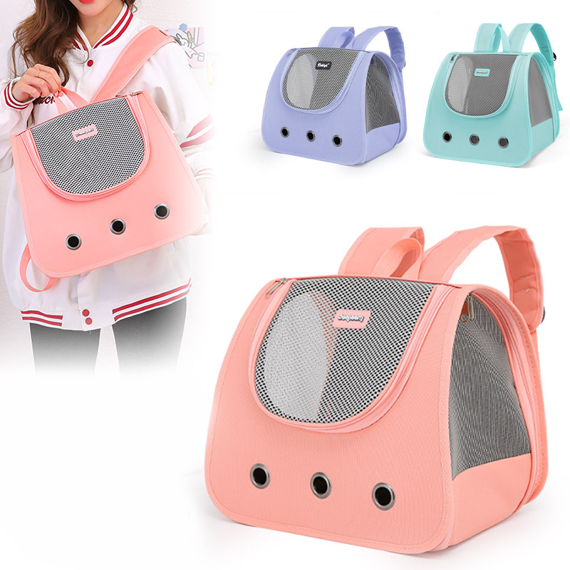 Cat Backpack Supplies foldable Portable breathable double shoulder cat bag foldable puppy backpack fashionable and pet bag