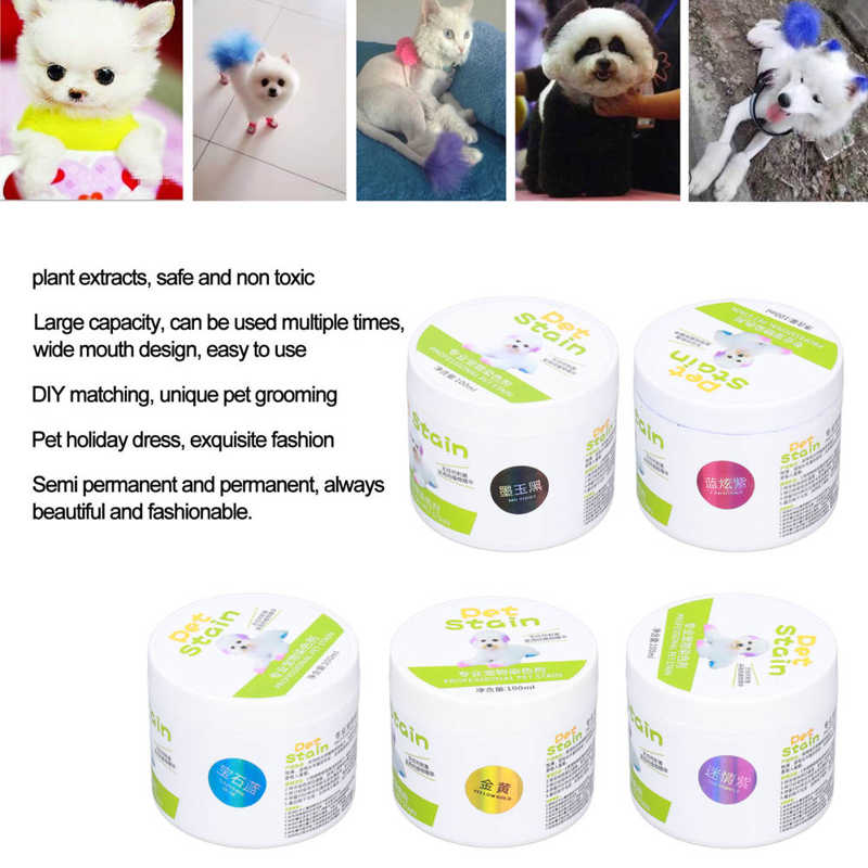 Dog Hair Coloring Agent Semi Permanent and Permanent Dye Pet Hair Dye for Pet Grooming 100ml new