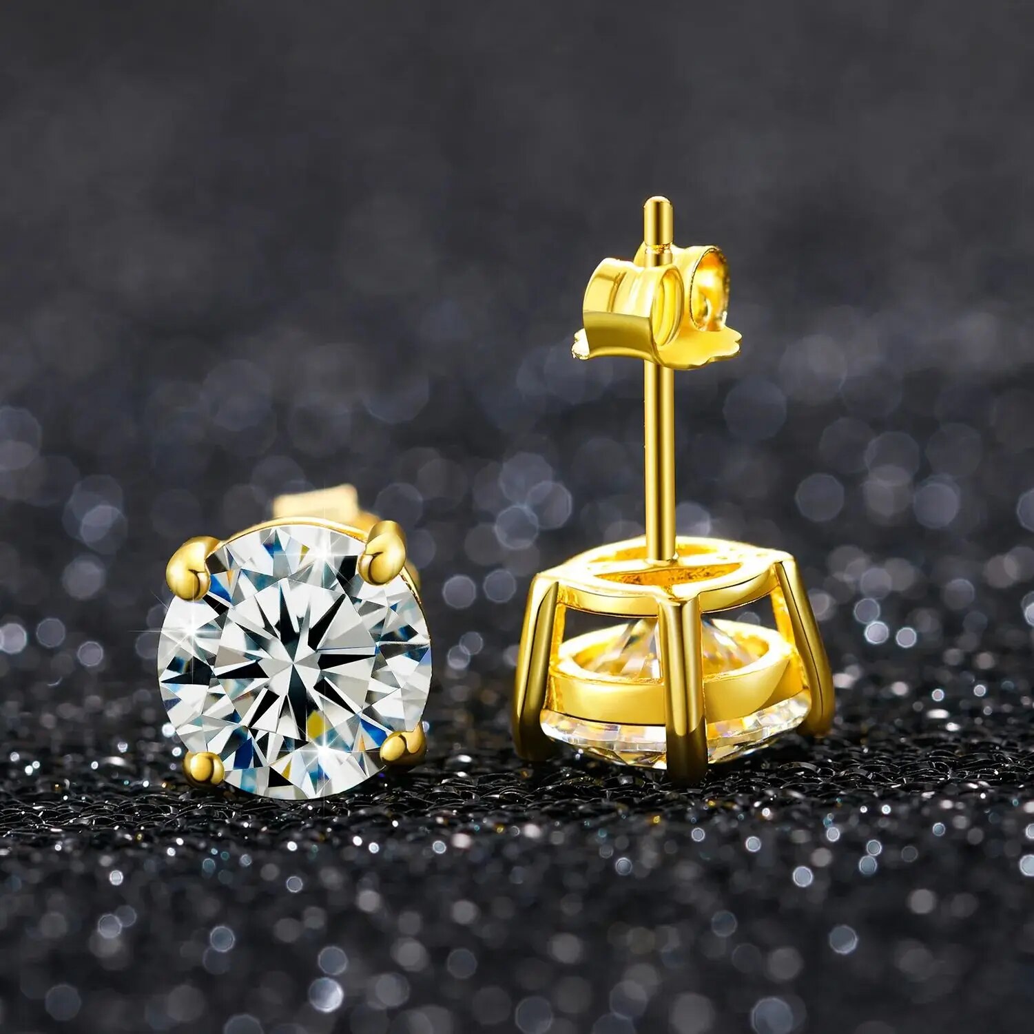 Real 100% Sterg Sier Earring D Color VVS Moissanite Dia Ear Earrings For Women 2024 Trend Wedding Rose Gold stud Jewelry gift