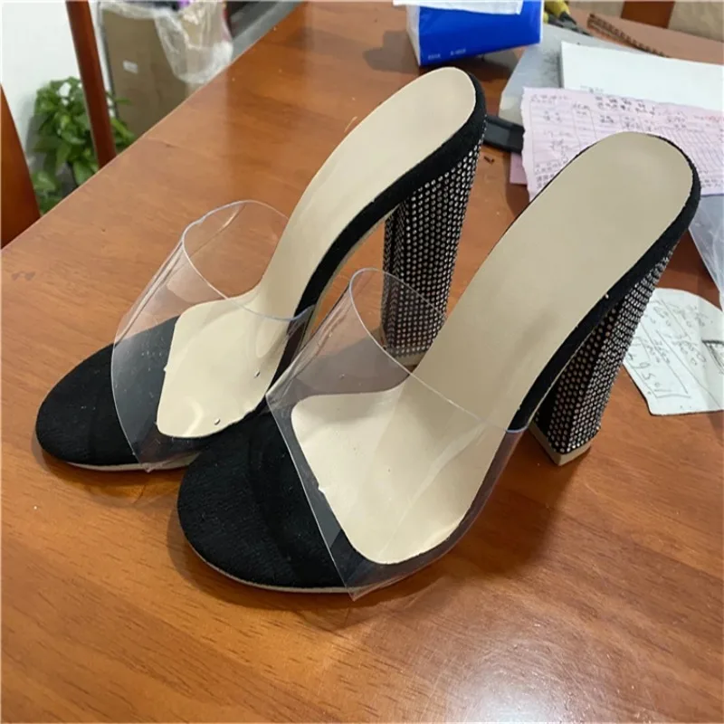 Heels High For Women Summer Shoes Pointed Toe Sandals Italy Ladies Elegance Pumps Large New Size Girl Fashion Crystal Sequin c220