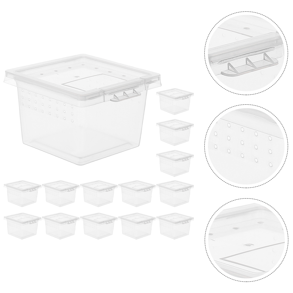 20 Pcs Pet Feeding Box Gecko Spider Insect Breeding Container Animal Lizard Reptile Holder Cage Snake Pp Small Incubator