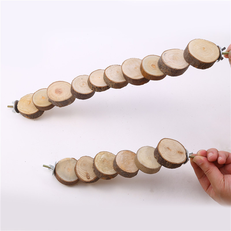Wooden Hamster Ladder Cage Accessories Movable Rest Stairs Kit Toys Pet Supplies Suspension Bridge Climb Birds