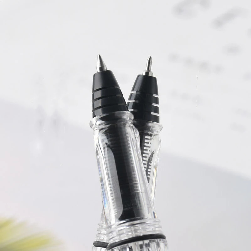 High Quality Piston Fountain Pen Transparent White bullet Needle 038mm 05mm Stationery Office School Supplies 240902
