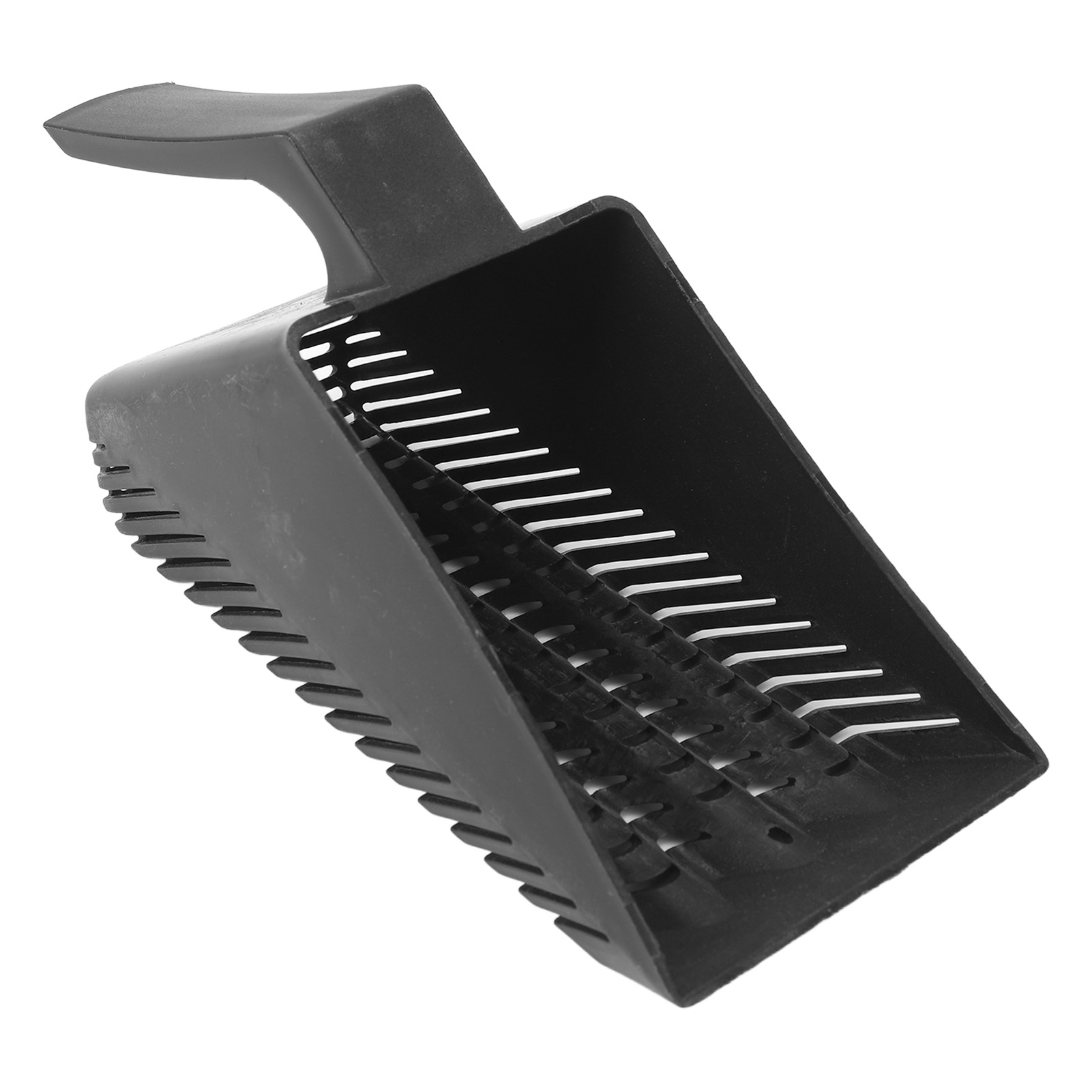 Gravel Strainer Shovel Clean Tool Plastic Aquarium Fish Sand Shovel Black Strong Construction Rounded Corner for Aquarium