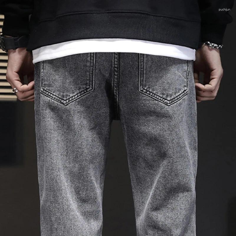 2025 S Fashion Designer Men S Jeans Ninth Pants Straight Denim High Quality Classic Daily Arrivals Gray Wide Spring Autumn Dropship Long Trouser