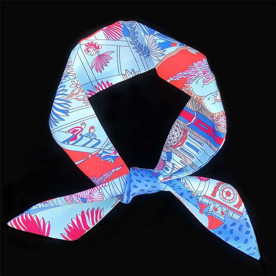 2024 Spring Design Leopard Skinny Scarf Wen Luxury Brand Horse Bag Scarves Hair Neck Silk Scarf For Ladies Foard band X250319