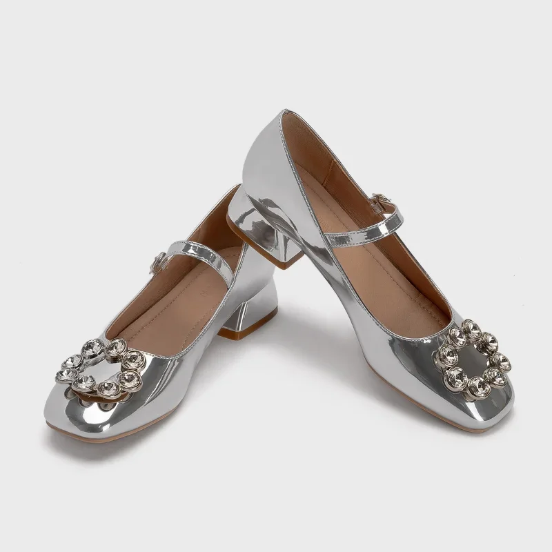 2025 NEW Square Sliver Toe Mary Jane Fashion Rhie Ladies Spring Elegant High Heel Street Style Women Pumps Shoes e f