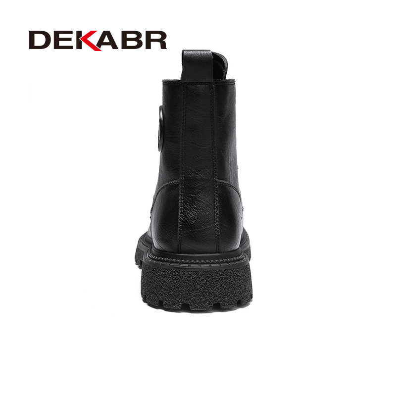 DEKABR Men Leather Casual Platform Boots British Style Autumn Winter Fashion Comfortable Mens Shoes Ankle Botas De Hombre 4a76