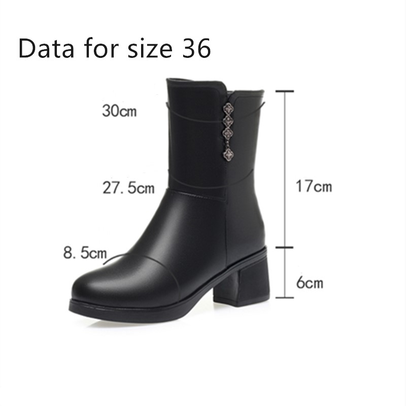 AIYUQI Winter Shoes Boots Women 2024 New Genuine Leather Women Snow Boots Natural Wool Warm High Heeled Boots Women