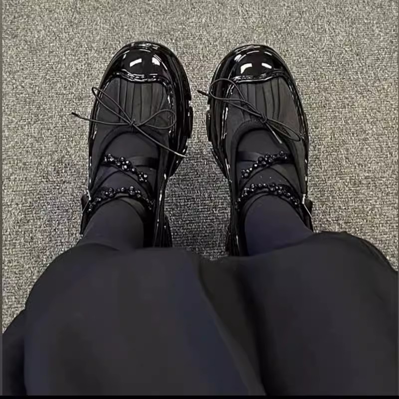 Autumn Chunky Women Sports New Fashion Shallow Butterfly-knot Platform Flat Ladies Casual Outdoor Mary Jane Shoes Stylish Comfortable