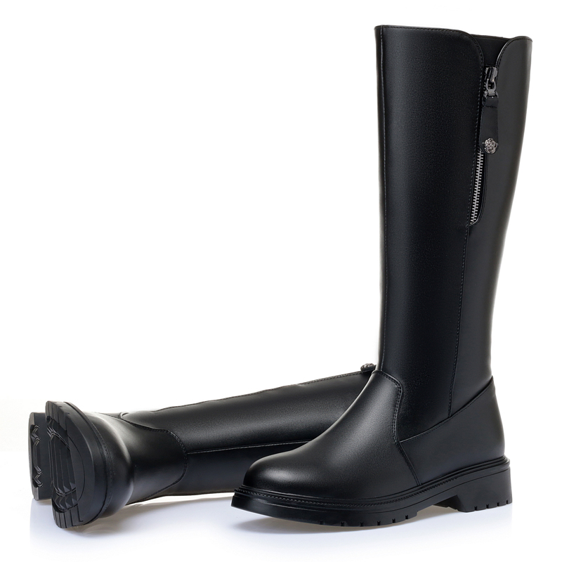AIYUQI Women Long Boots Genuine Leather 2024 New Fashion Winter Warm Women's High Boots Large Size Non-Slip Women's Snow Boots