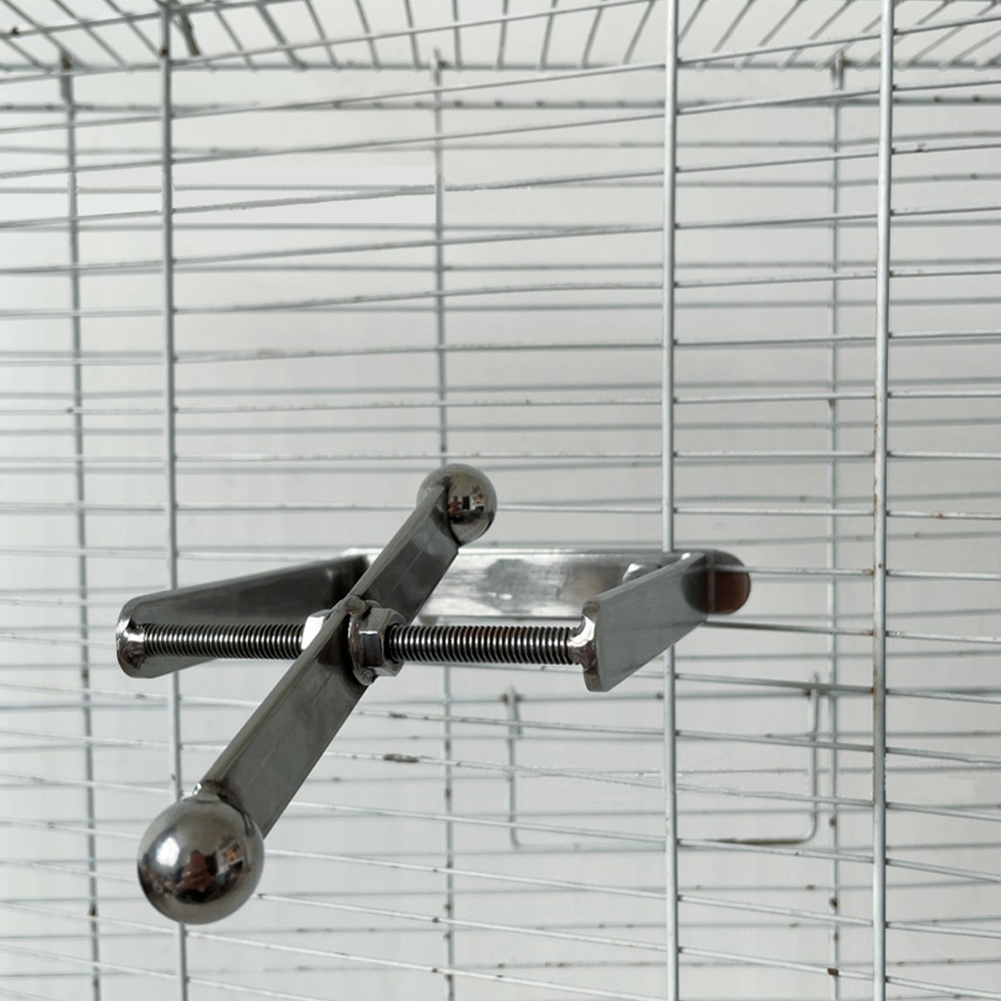 Bird Perch Stainless Steel Stand Parrot Seesaw Toy Bird Interactive Perch Stand Bird Cage Accessories for Parakeet Cockatiel