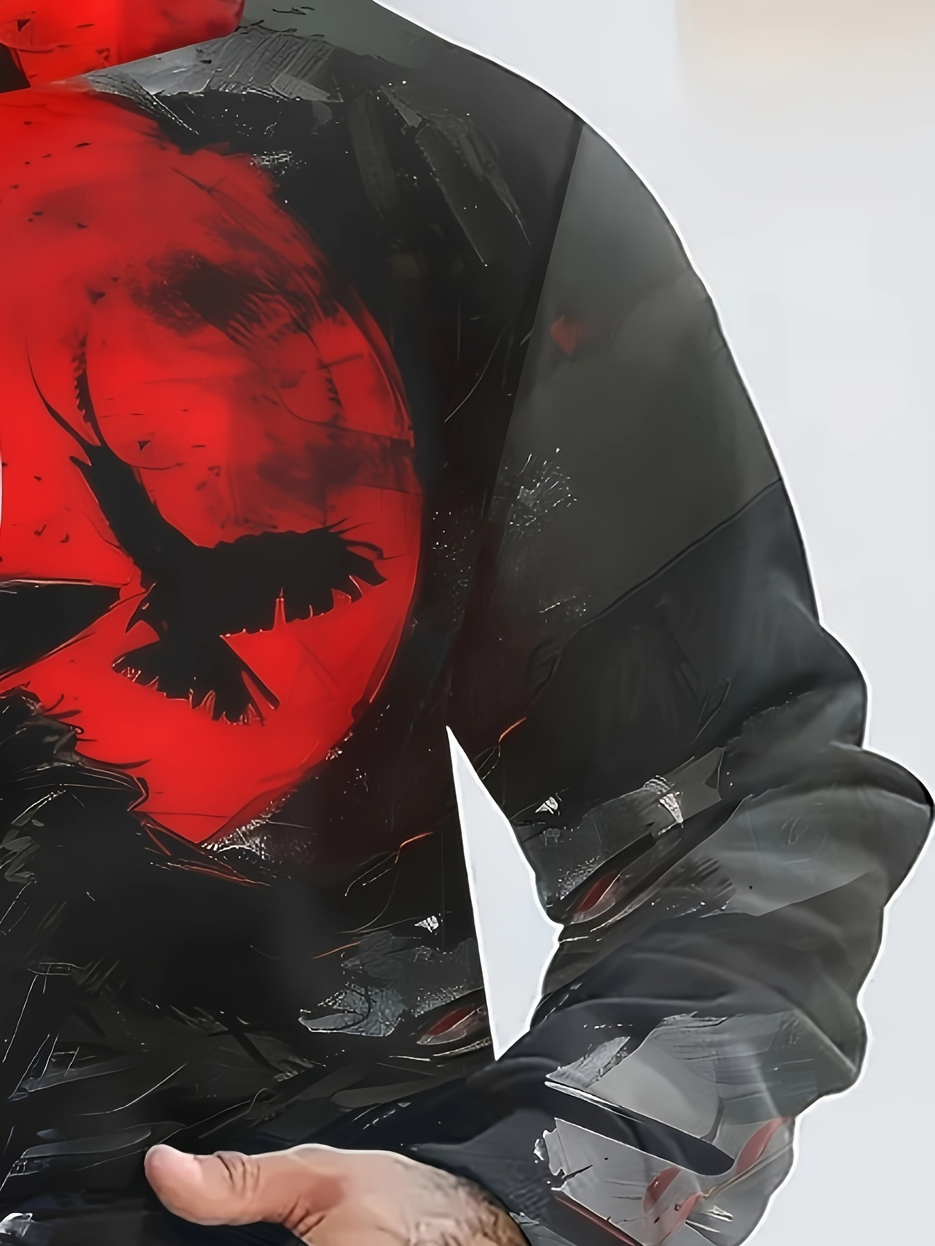 Men's 3D Samurai Print Hoodie with Kangaroo Pocket - Casual Pullover, Long Sleeve, Polyester Blend