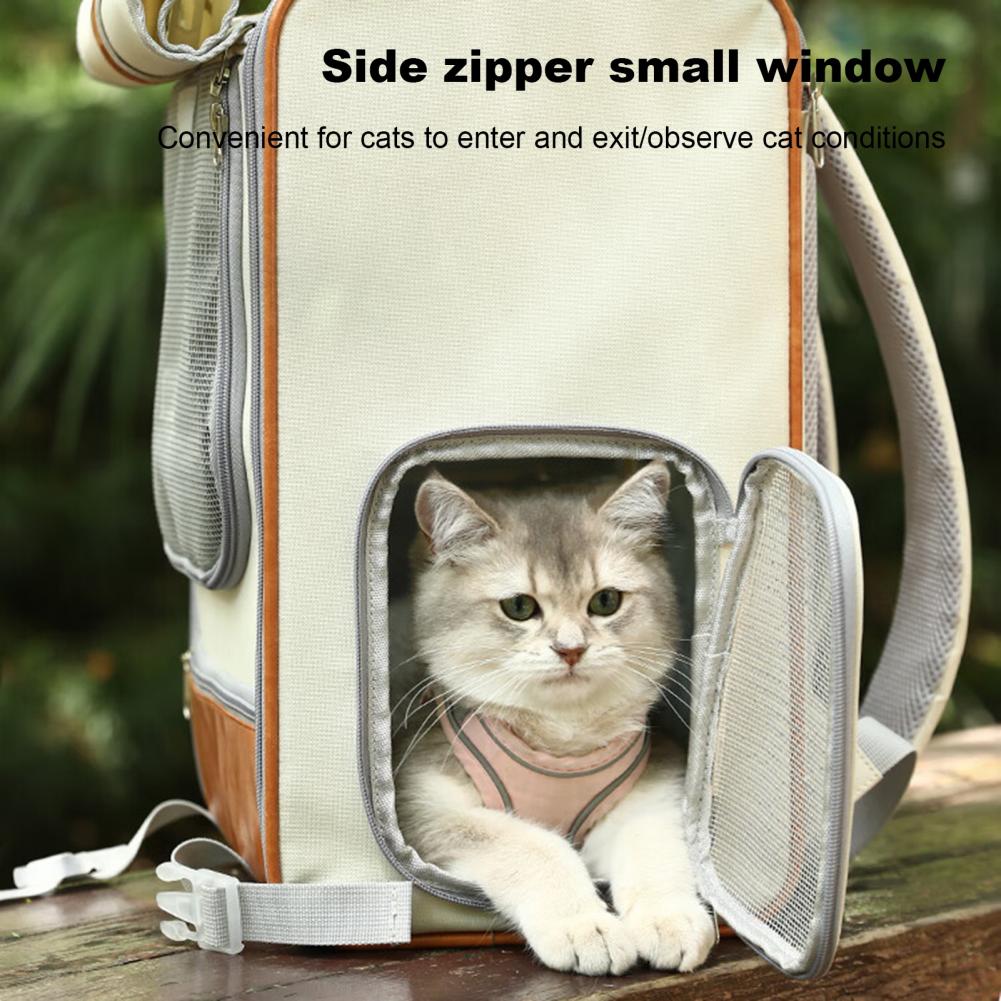 Cat Backpack Carrier with Privacy Cover Pet Carrier with Small Side Door Spacious Cat Carrier Backpack with for Cats for Dogs