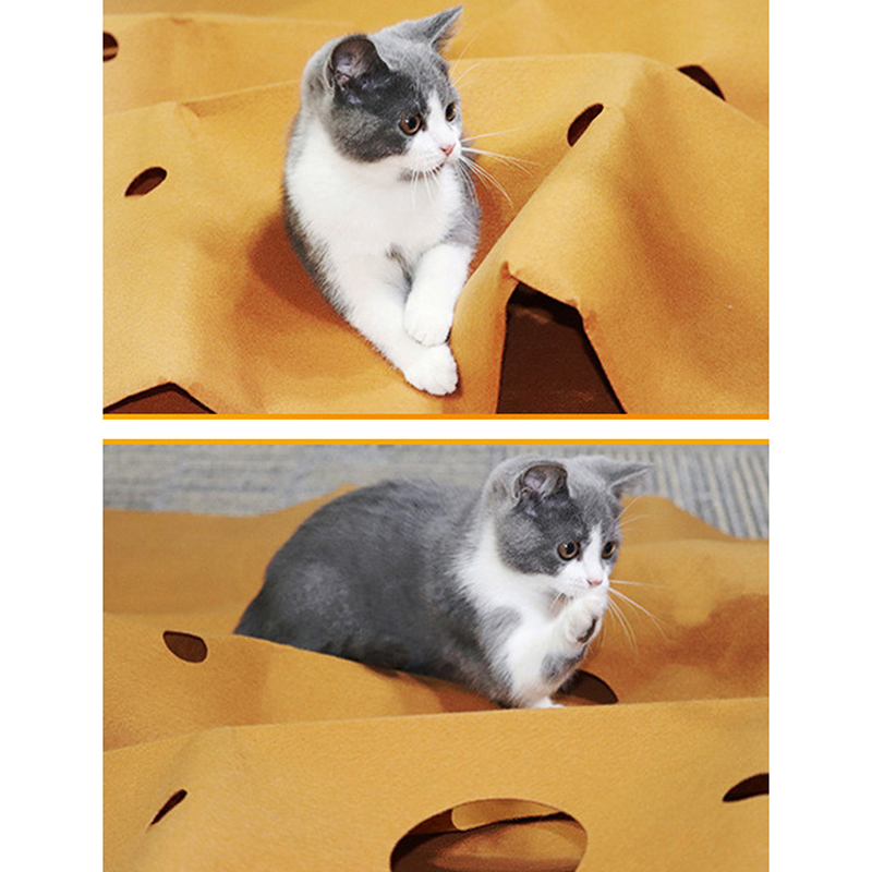 Cat Tunnel Jump Cat Agility Training Mat Maze Toys Kitten Activity Playing Felt Cushion Indoor Training Bite Pad Pet Supplies