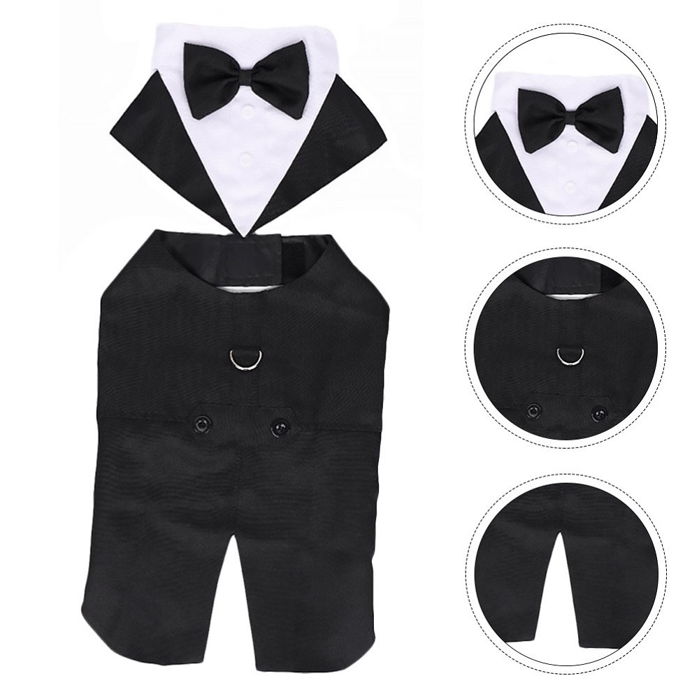 Dog's Formal Wedding Black Shirt Tailcoats for Medium Large Dogs Fashion Suit for Party Cosplay Golden Retriever Bulldog Samoyed