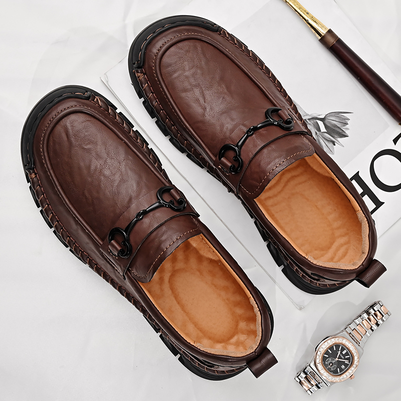 Quality Genuine Leather Men Shoes Design Breathable Leather Men Loafers Slip On Summer Shoes Men Flats Comfty Driving Shoe