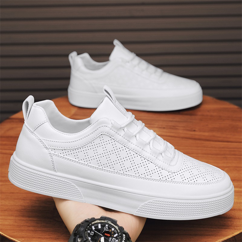 Mens Shoes Leather Sneakers Summer Men's Casual Skateboard Luxury Elastic Band Platform Shoes for Men Walking Loafers Tennis