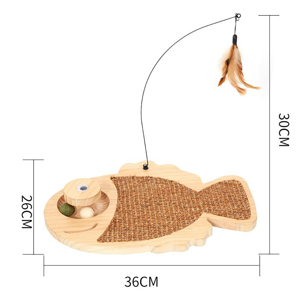 Cat Scratcher Natural Sisal Cat Scratch Pad With Kitten Interactive Toy, Catnip Balls and Cat Toy Roller Cat Scratch Mat for Cat