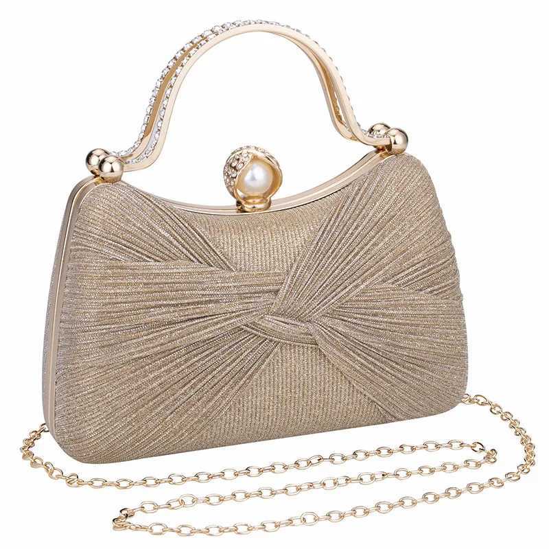 CMM 2024 Women s Evening Handbags Crystal Diamond Pearl Clutches Sequins Satin Pleated Wedding Party Purse Box Chain Shoulder Bags 240903