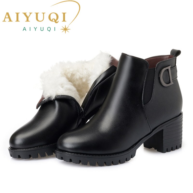 2024 AIYUQI Platform Heels Genuine Leather Big Size 41 42 43 Snow Trend Women Shoes Winte Mar Boots d8c4