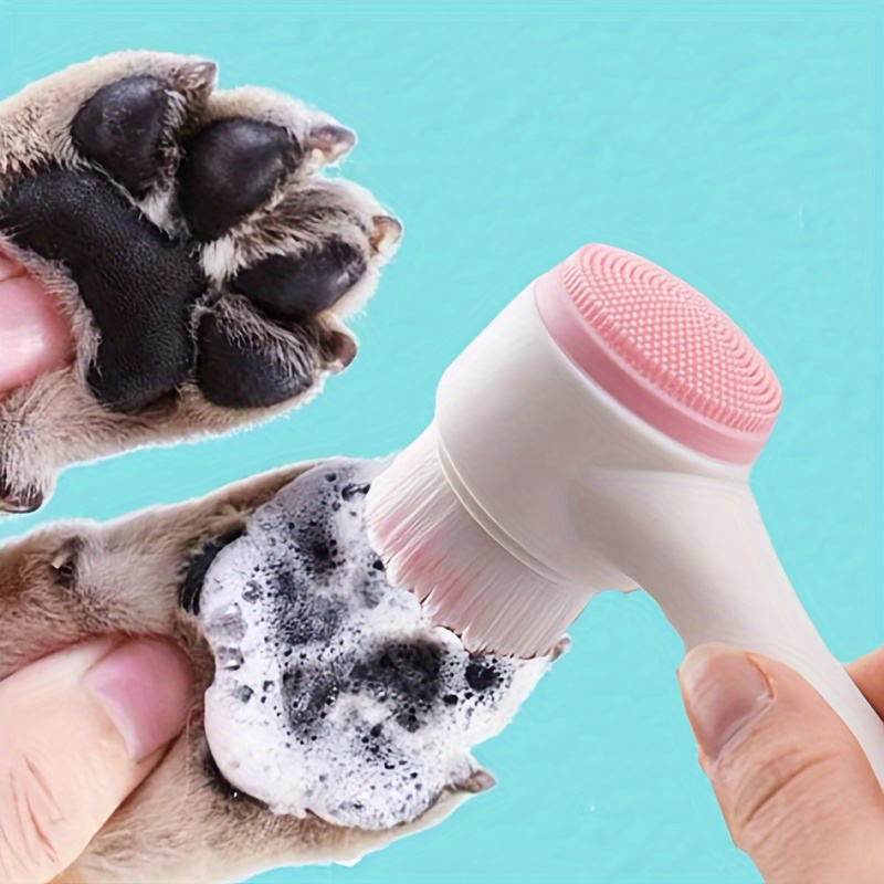 1Pcs Pet Paw Cleaning Brush Dog Foot Washer Silicone Double-Sided Massage Brush Plastic Pet Foot Cleaning Tool