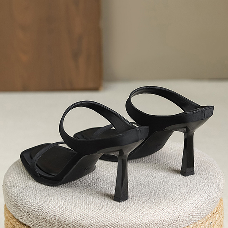 Designer Liyke Slides Women Outdoor Street Cozy Square Toe Thin High Heels Modern Slippers New Gladiator Sandals Female Quality Shoes Mules Bc75