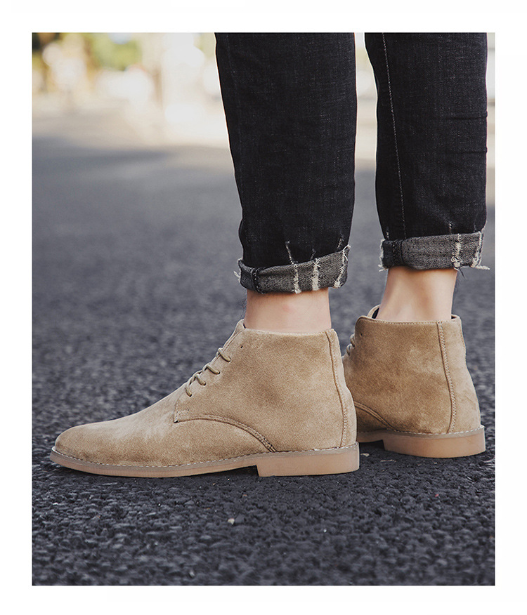 Spring Autumn Classic Male Fashion Shoes Men Lace-up Casual Botas Black Brand Men's Boots 658 884b