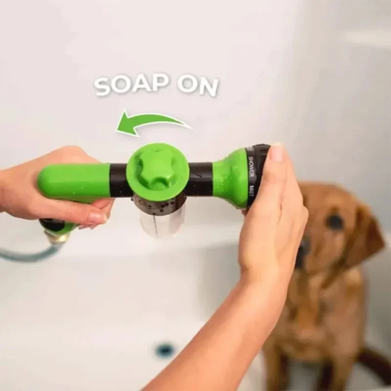 High-pressure Sprayer Nozzle Hose dog shower Gun 8 Mode Adjustable Pet Wash Cleaning bath Water Foam Soap Sprayer dog clean tool