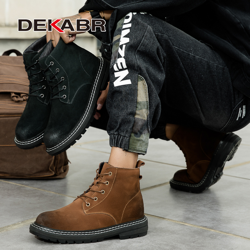 DEKABR 2024 New Fashion Casual Men Shoes Genuine Leather Lace Up Waterproof Handmade Comfortable Business Boots Size 37-46 4524