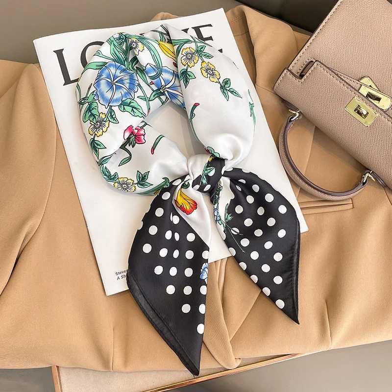 Filament Square Scarf Satin Shawl Headband Fem Hairband Wrist Luxury Kerchief 70 * 70cm Echape 2024 Bandana X250319